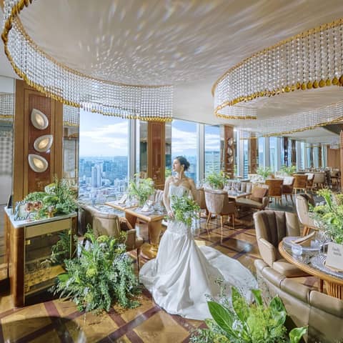【~40名◇お料理重視】地上130mの眺望レストランでプライベートWD