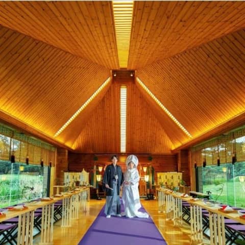 【神前挙式】水辺の開放感あふれる神殿で厳かな軽井沢リゾート和婚