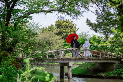 横浜市指定有形文化財 「三溪園 鶴翔閣」で結婚式／【ベストレート保証】ウエディングガーデン